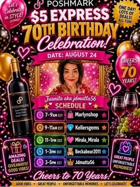 Gold 70th Birthday Party Poster - Juanita Celebration